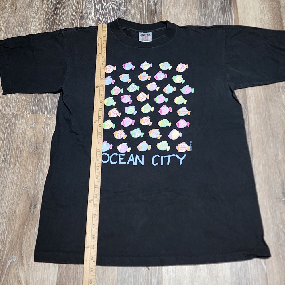 Vintage Ocean City‎ Maryland Single Stitch USA Tourist T Shirt Fish Colorful XL - Picture 9 of 9